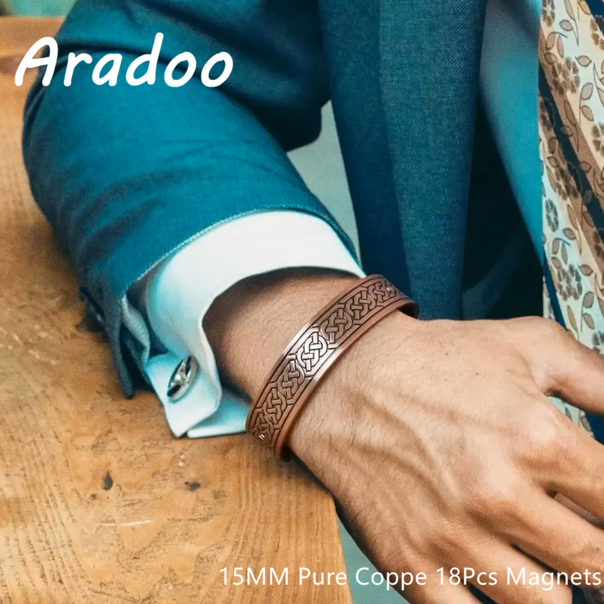 Therapy Health And Wellness - ARADOO 빈티지 순수 구리 마그네틱 팔찌