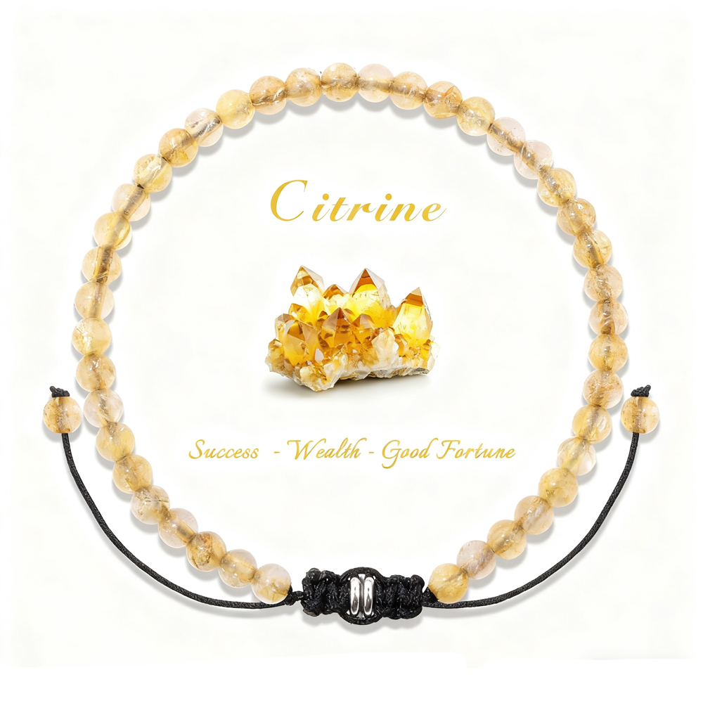 4mm 시트린 비즈 팔찌 조절 가능한 천연석 수제 꼬임 - Health Wellness Bracelet 리뷰 및 가격