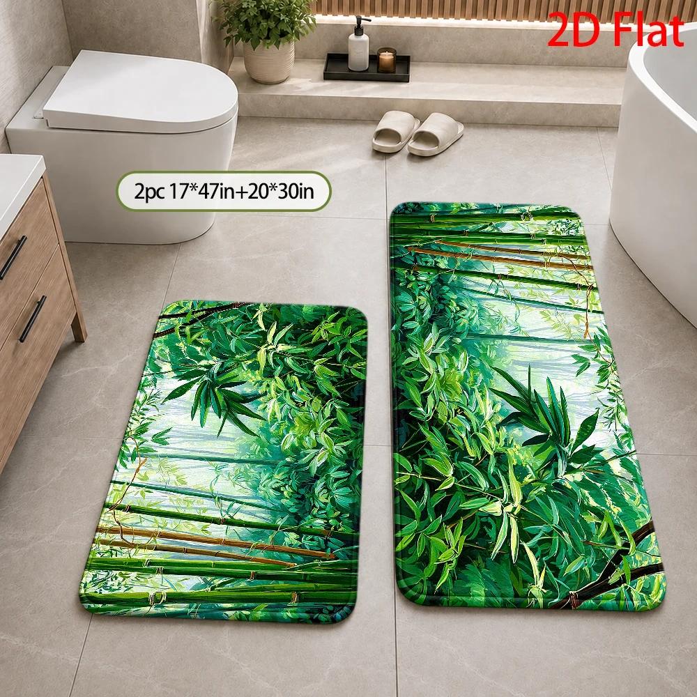 열대 대나무 정글 패턴 욕실 매트 방수 바닥 장식용 매 - Bamboo Bath Mat 리뷰 및 가격